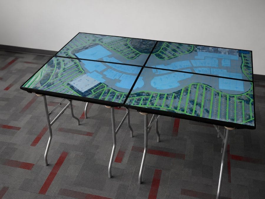 Counterstrike Terrain Large configuration, a 96 by 48 inch flat-panel display fully assembled as a single flat surface, studio product view